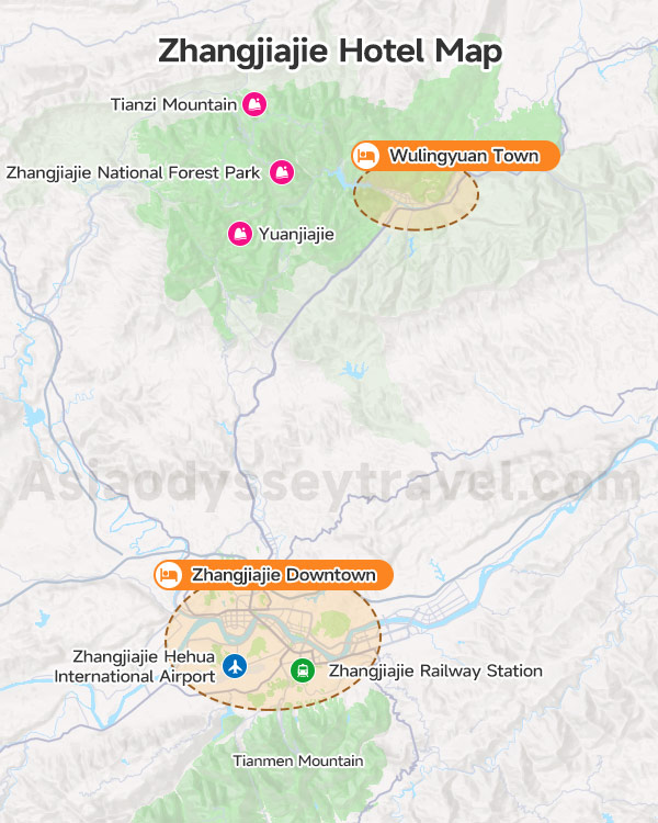 Zhangjiajie Hotel Map