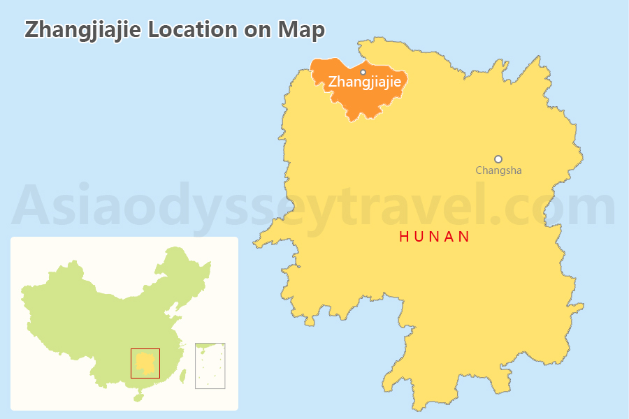 Zhangjiajie Location Map