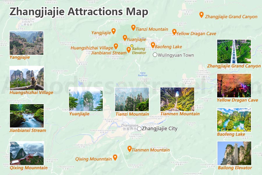 Zhangjiajie Tourist Map