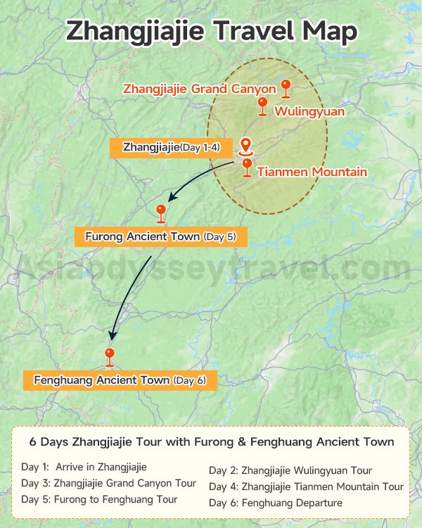Zhangjiajie Travel Map