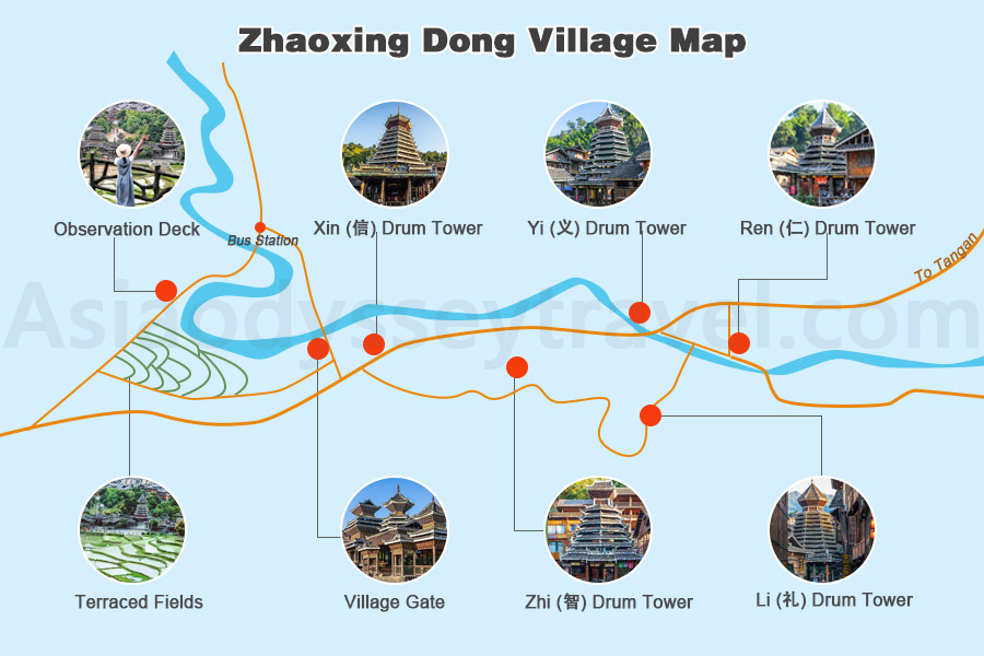 Zhaoxing Dong Village Map