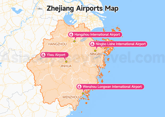 Zhejiang Airports Map