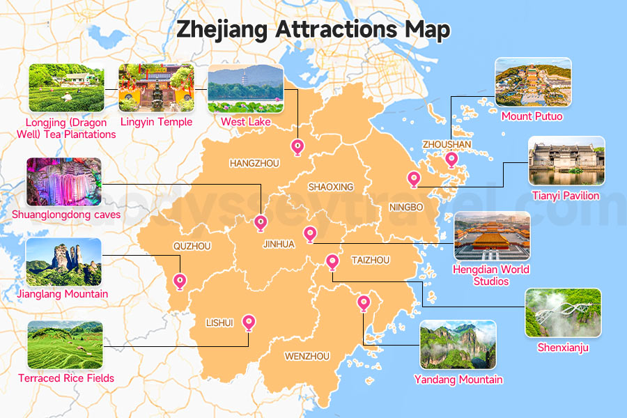 Zhejiang Tourist Attractions Map