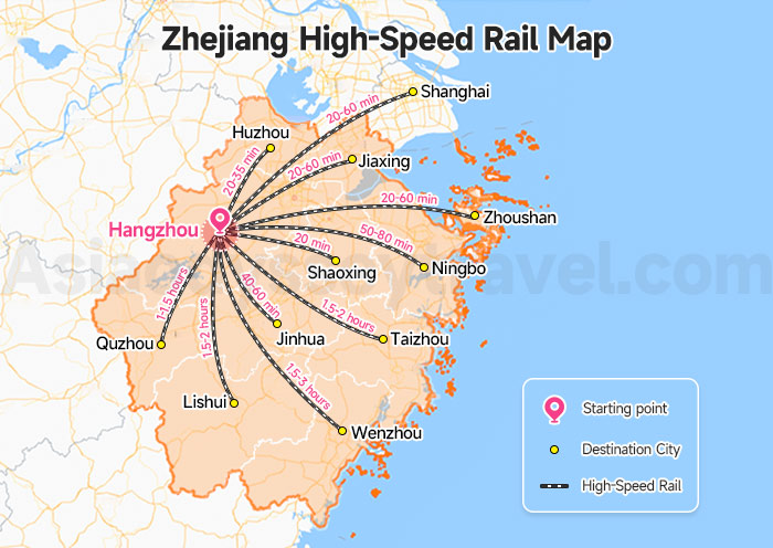 Zhejiang High Speed Rail Map