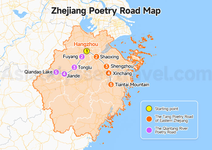 Zhejiang Poetry Road Map