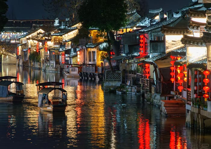 Xitang Water Town in Night