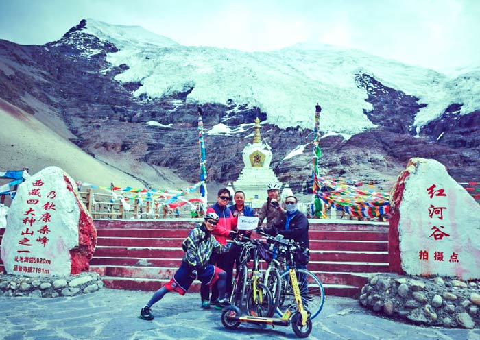 Cycling to Karola Glacier, Tibet Bike Tour