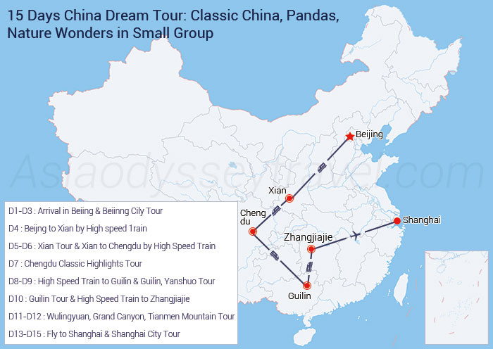 15 Days China Dream Tour: Classic China, Pandas, Nature Wonders in Small Group 15 Days China Dream Tour: Classic China, Pandas, Nature Wonders in Small Group