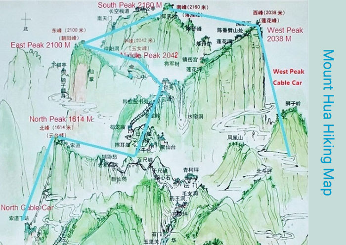 Mount Hua Hiking Map