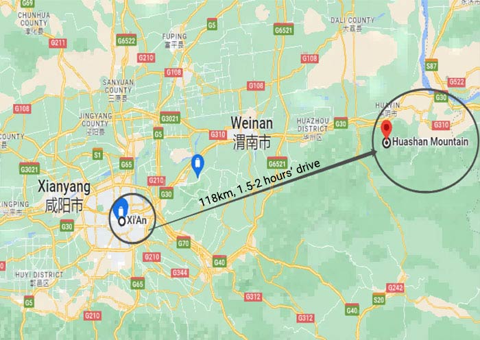 Mount Hua Location Map